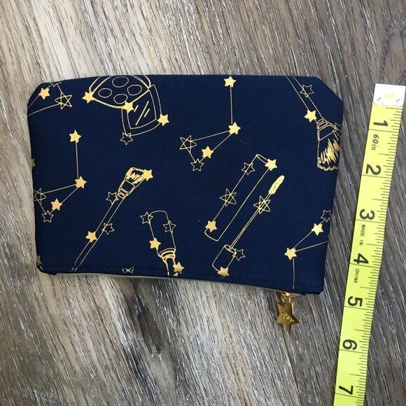 Ipsy bag 5”x 7” Blue & Gold Makeup Bag - Picture 4 of 5